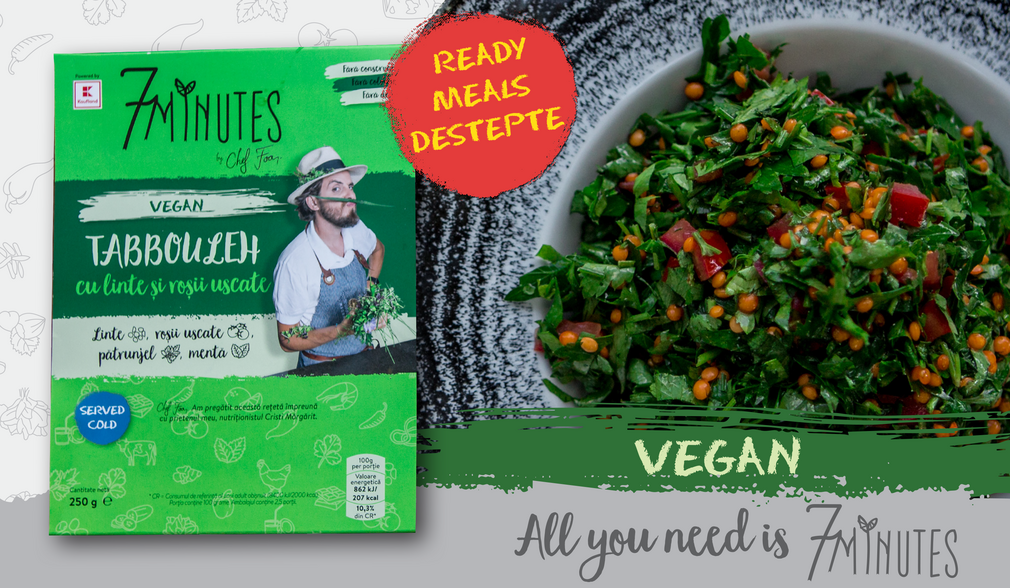 7 minutes: Tabbouleh cu linte și roșii uscate 7 minutes: Tabbouleh cu linte și roșii uscate