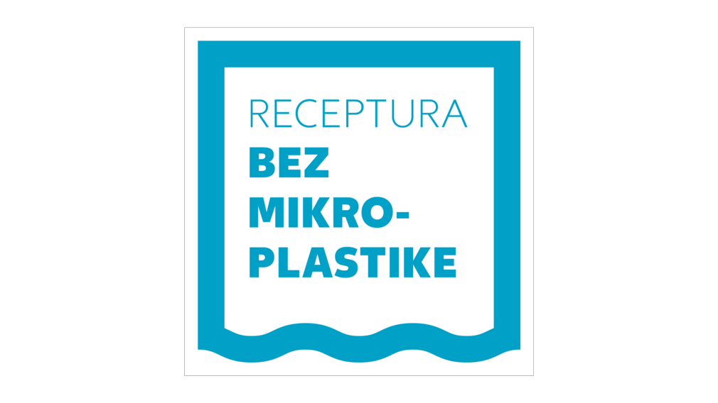 Erkennen Sie unsere Produkte ohne Mikroplastik auf den ersten Blick! Logo "Ohne Mikroplastik"