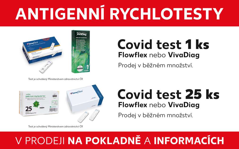 Antigenní rychlotesty v nabídce prodejen Kaufland Antigenní rychlotesty