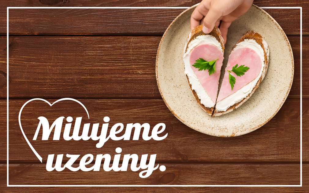 Milujeme uzeniny. Chleba se šunkou ve tvaru srdce