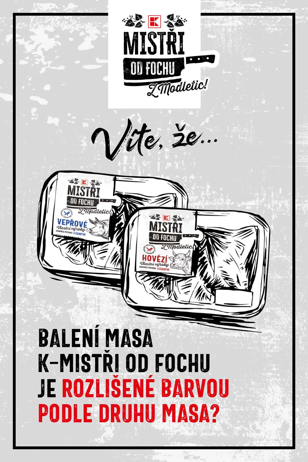 Balení masa je rozlišené arevně podle druhu masa Balení masa je rozlišené arevně podle druhu masa