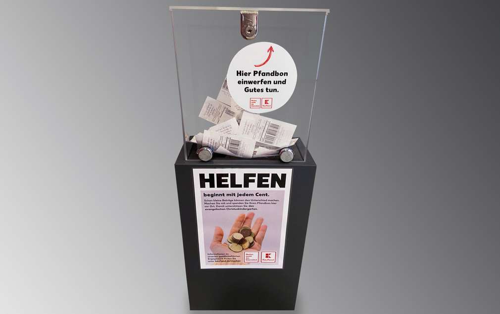 Abbildung einer Pfandspendenbox Abbildung einer Pfandspendenbox
