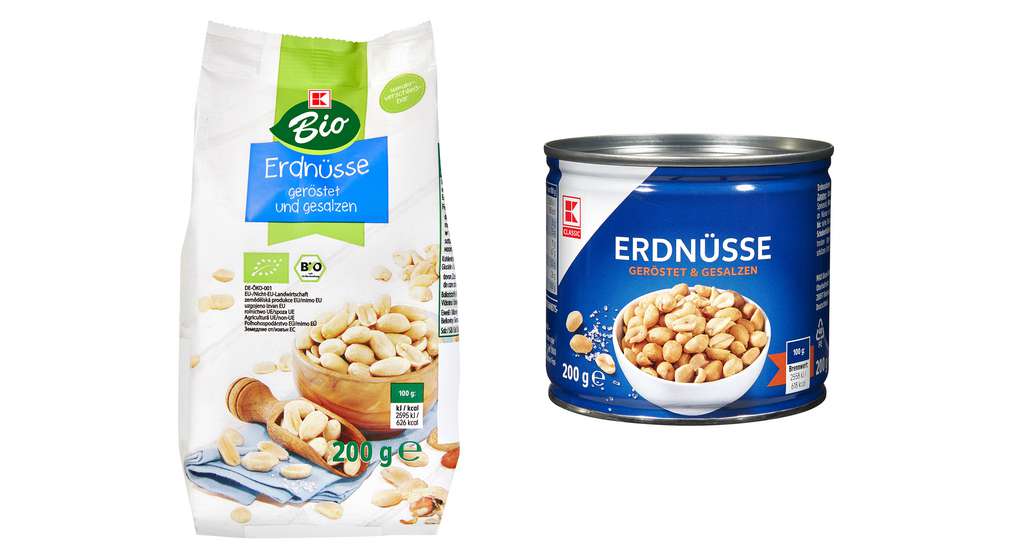 Produktabbildungen: K-CLASSIC Erdnüsse, K-BIO Erdnüsse Produktabbildungen: K-CLASSIC Erdnüsse, K-BIO Erdnüsse