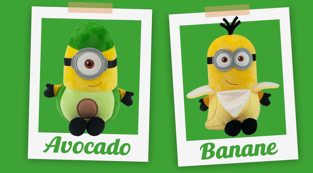 Minions-Plüschfiguren Avocado und Banane Minions-Plüschfiguren Avocado und Banane