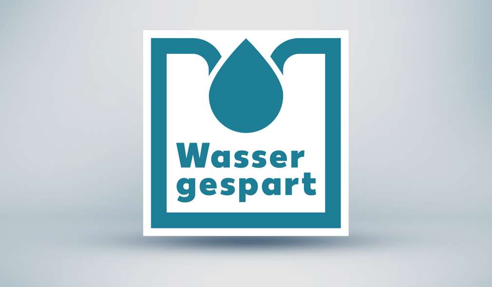 Logo: Wasser gespart Logo: Wasser gespart