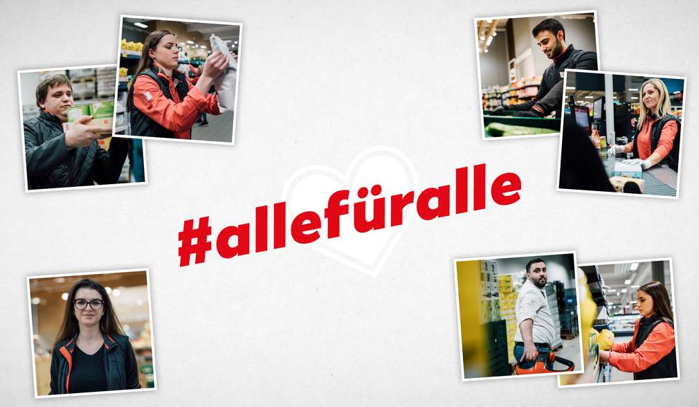 Collage mit Vertriebsmitarbeitern im Rahmen von #allefüralle Collage mit Vertriebsmitarbeitern im Rahmen von #allefüralle