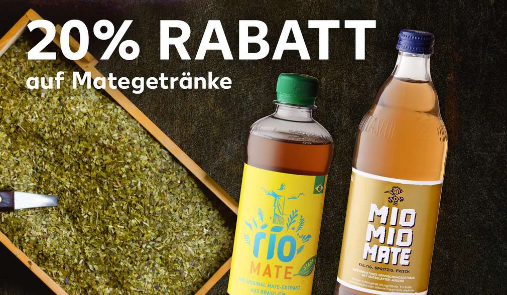 Rabatt: 20 Prozent Rabatt auf Mategetränke Rabatt: 20 Prozent Rabatt auf Mategetränke