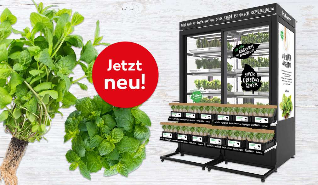 Infarm-Gewächshaus, frische Kräuter; Jetzt neu! Infarm-Gewächshaus, frische Kräuter; Jetzt neu!