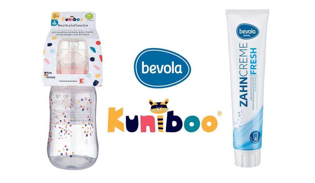 Produktabbildung: bevola® Zahncreme Fresh, Kuniboo® Weithalsflasche von Geburt an M, 280ml; Logo: bevola®, Kuniboo® Produktabbildung: bevola® Zahncreme Fresh, Kuniboo® Weithalsflasche von Geburt an M, 280ml; Logo: bevola®, Kuniboo®