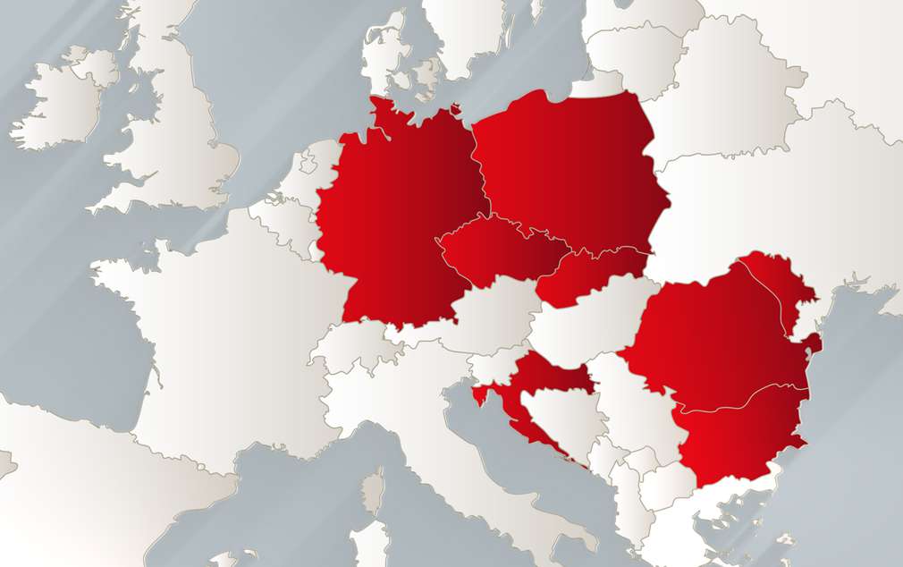 Kartenabbildung mit den Standorten im euopäischen Ausland Kartenabbildung mit den Standorten im euopäischen Ausland