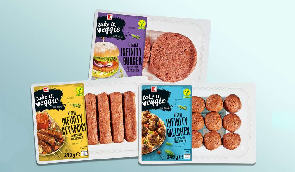 Vegane Cevapcici, Hackbällchen und Burger-Patties von K-take it veggie Vegane Cevapcici, Hackbällchen und Burger-Patties von K-take it veggie