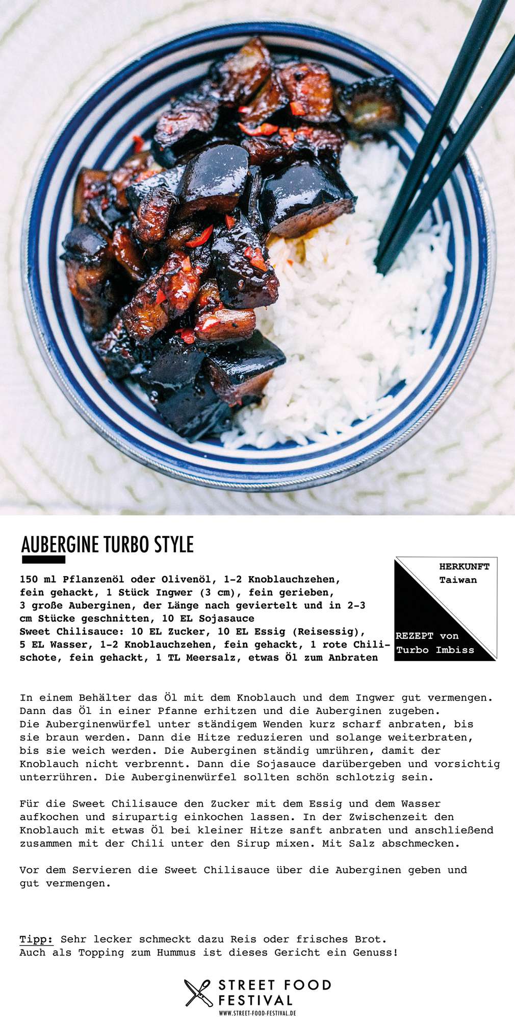 Street Food Rezept Aubergine Turbo-Style Street Food Rezept Aubergine Turbo-Style
