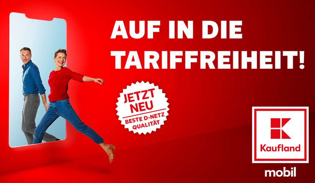 Abbildung neue Mobilfunkeigenmarke Kaufland „Auf in die Tariffreiheit“ mit bester D-Netz-Qualität Abbildung neue Mobilfunkeigenmarke Kaufland „Auf in die Tariffreiheit“ mit bester D-Netz-Qualität