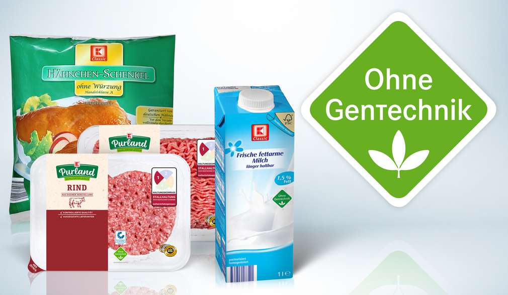 Milch- und Fleischprodukten von K-Classic mit dem grünen „Ohne GenTechnik“-Siegel Milch- und Fleischprodukten von K-Classic mit dem grünen „Ohne GenTechnik“-Siegel