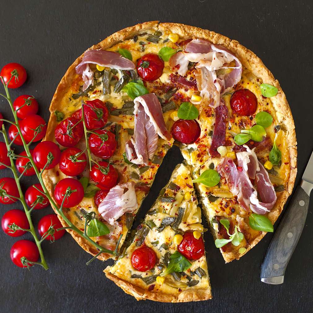 Fotografija recepta Quiche s dimljenom šunkom Fotografija recepta Quiche s dimljenom šunkom