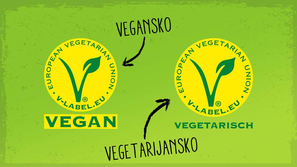 Odmah prepoznaj naše vegetarijanske i veganske proizvode. Oznaka V za vegetarijanske i veganske proizvode