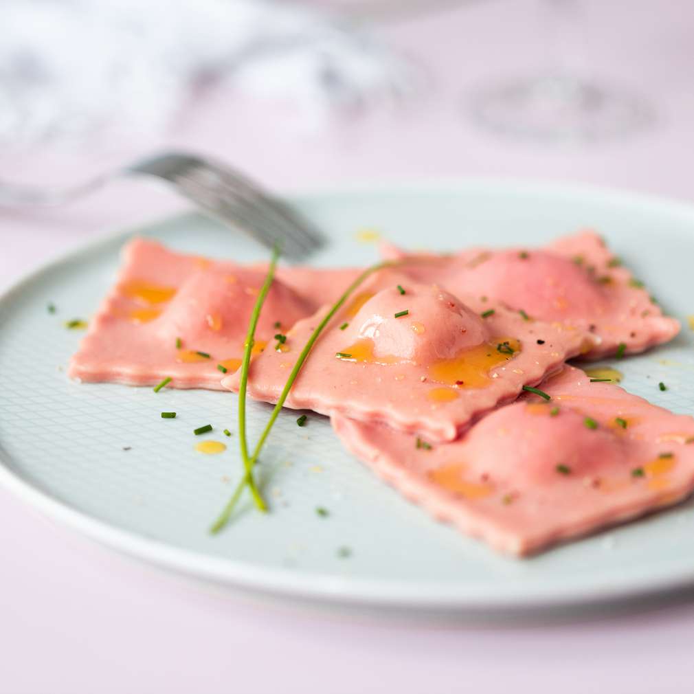 Fotografija recepta Domaći ravioli punjeni ricotta i feta sirom Fotografija recepta Domaći ravioli punjeni ricotta i feta sirom