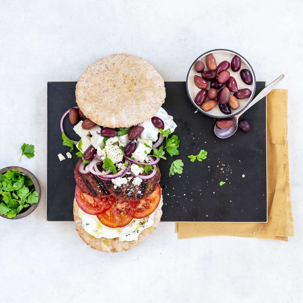 Zdjęcie przepisu Grecki Beyond Burger Zdjęcie przepisu Grecki Beyond Burger