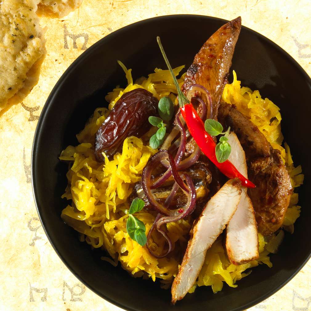 Abbildung des Rezepts Asiatische Sauerkrautpfanne mit Curry