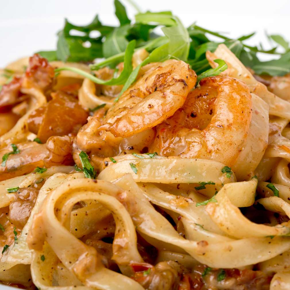 Imaginea rețetei Tagliatelle cu creveți Imaginea rețetei Tagliatelle cu creveți