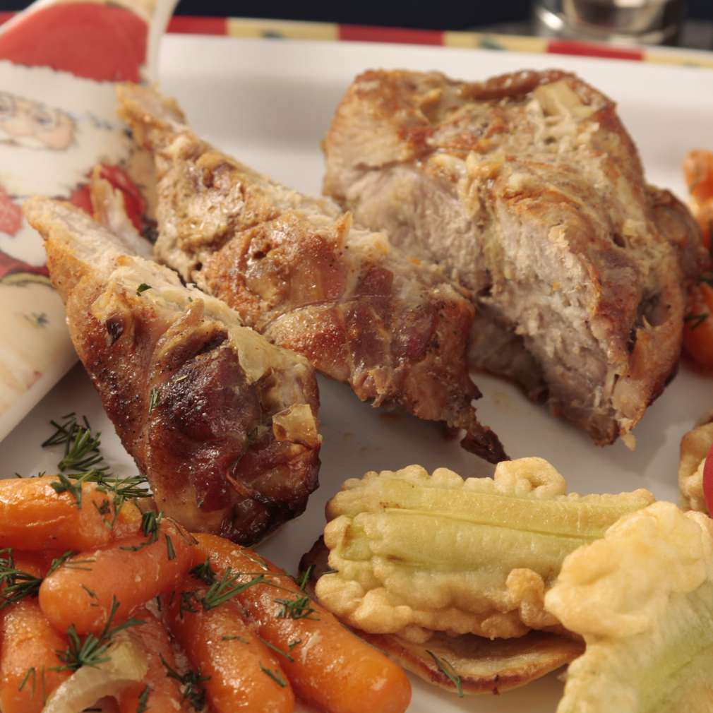 Pulpă de porc cu praz pane Pulpă de porc cu praz pane