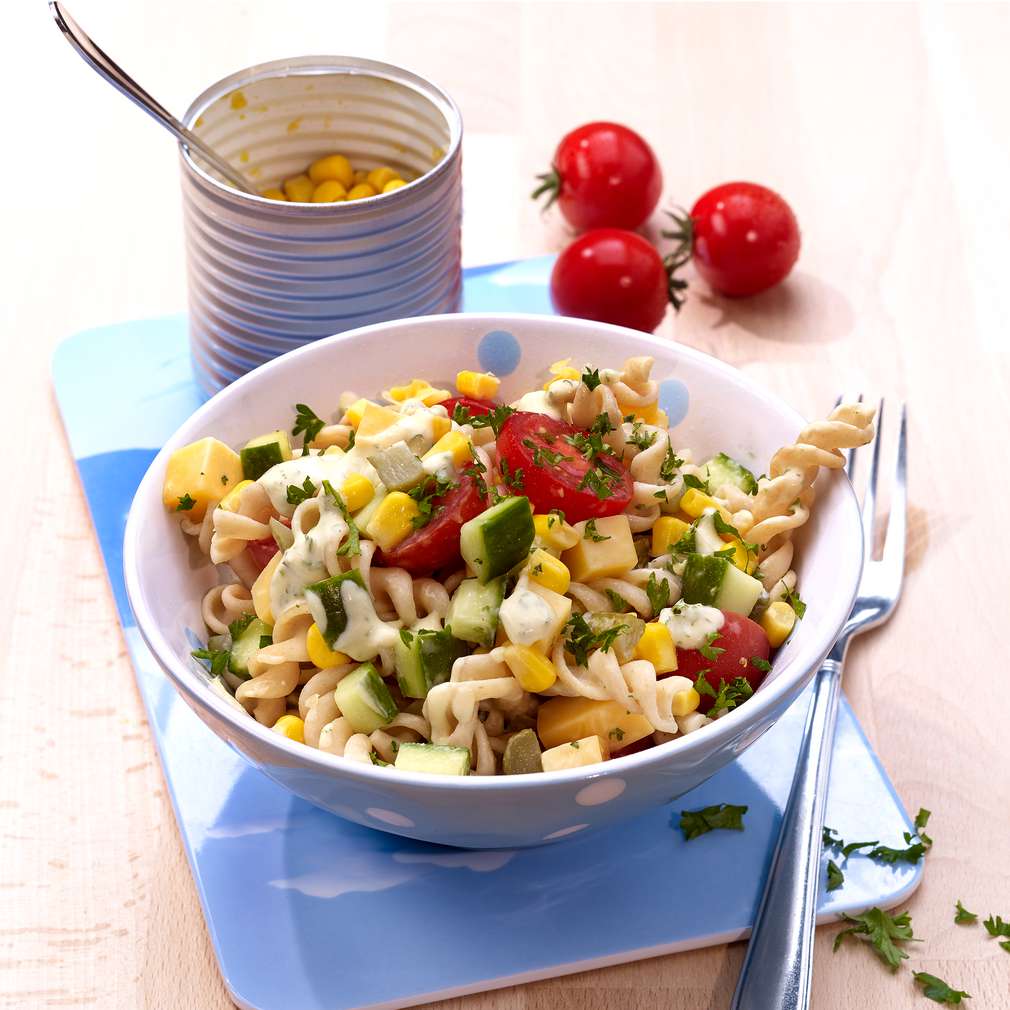 Abbildung des Rezepts Schneller Nudelsalat Abbildung des Rezepts Schneller Nudelsalat