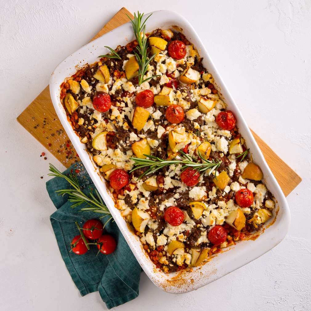 Linsen Ratatouille Mit Ofen Feta Rezept Kaufland