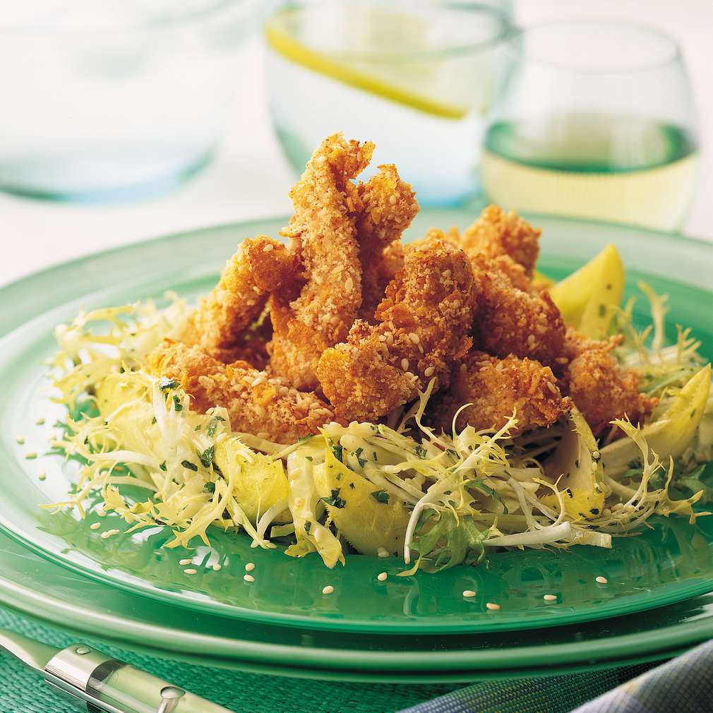 Salată caldă de pui cu susan Salată caldă de pui cu susan