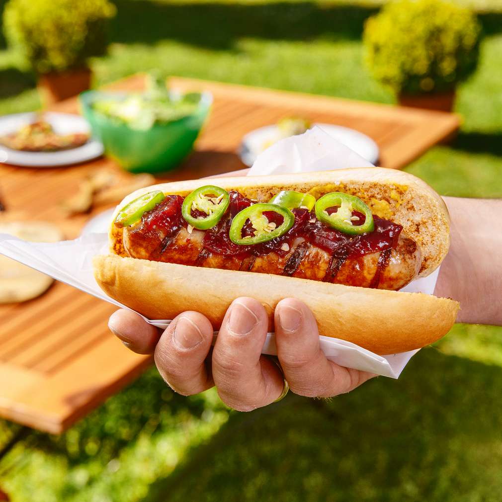 Hotdog de lux cu cârnați de grătar