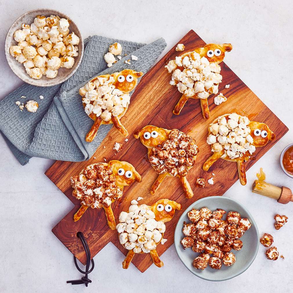 Abbildung des Rezepts Popcorn-Lämmchen Abbildung des Rezepts Popcorn-Lämmchen