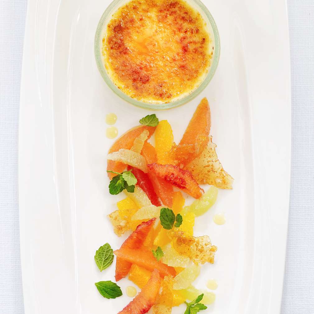 Zobrazenie receptu Créme brûlée s citrusovým šalátom Zobrazenie receptu Créme brûlée s citrusovým šalátom