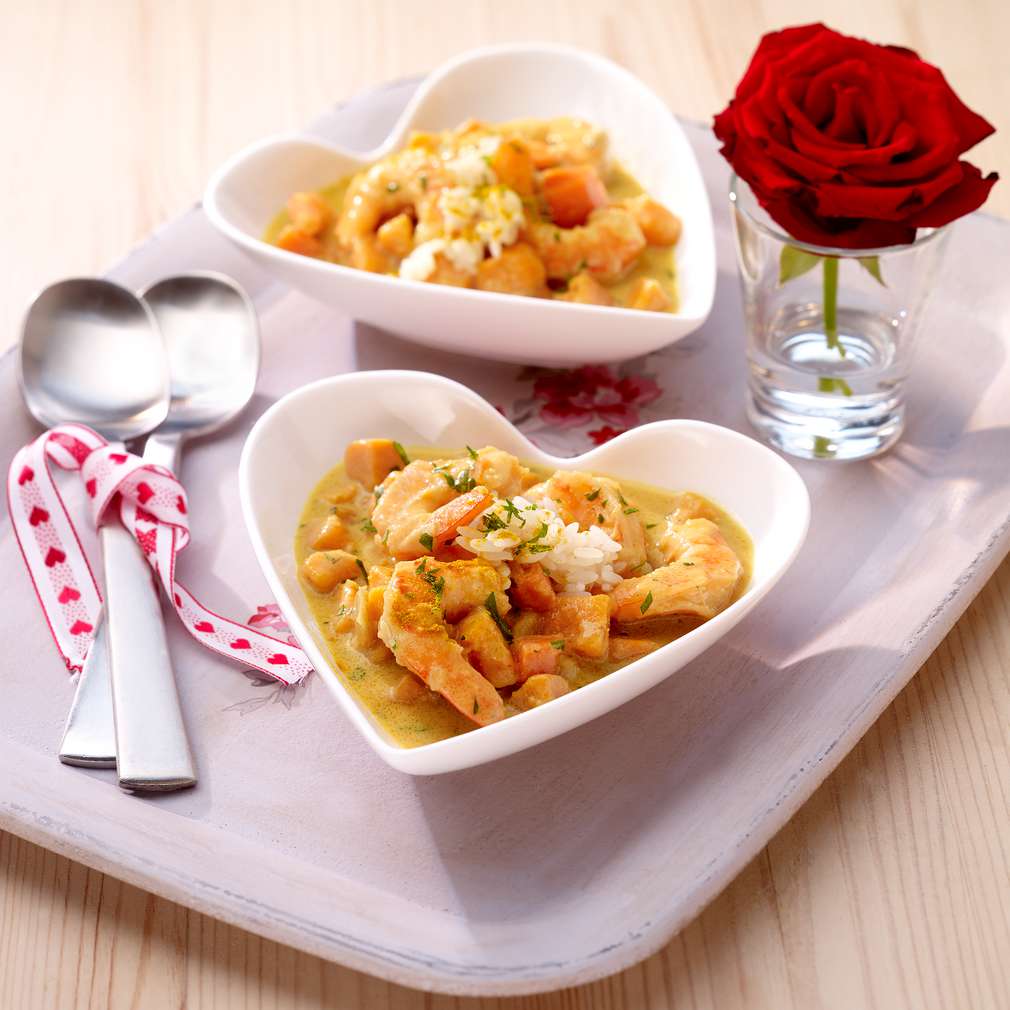 Imaginea rețetei Creveți romantici cu curry