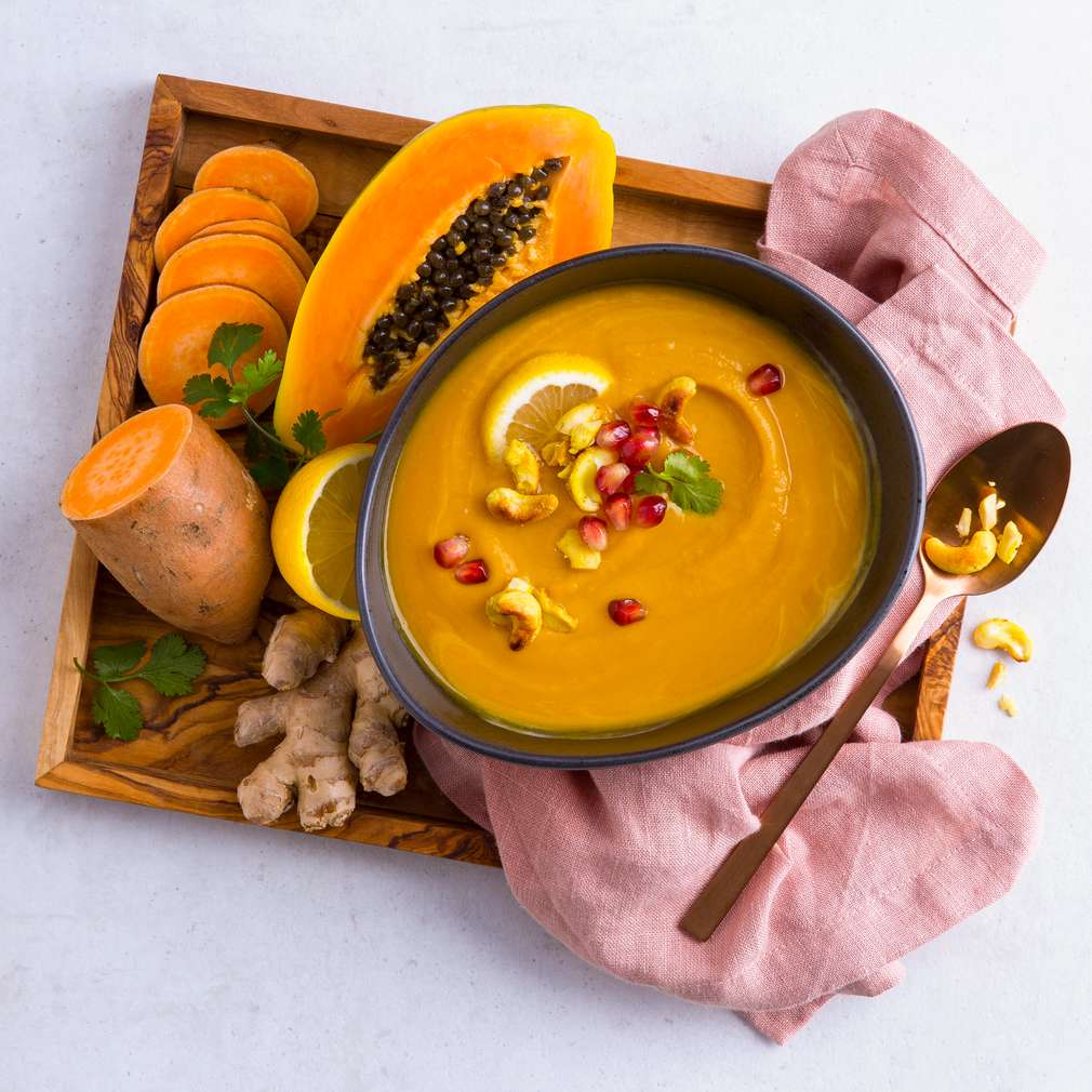 Abbildung des Rezepts Süßkartoffel-Papaya-Thai-Crème Abbildung des Rezepts Süßkartoffel-Papaya-Thai-Crème