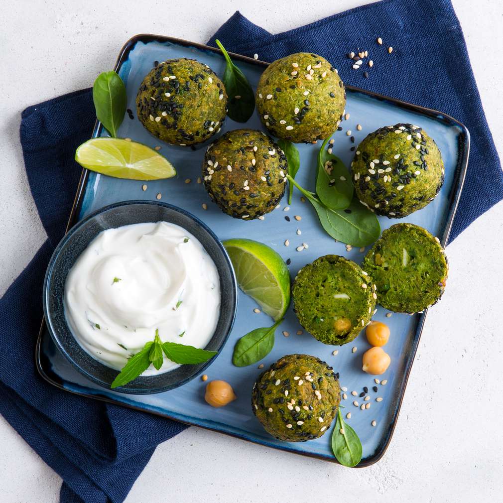 Abbildung des Rezepts Falafeln aus Spinat und Erbsen Abbildung des Rezepts Falafeln aus Spinat und Erbsen