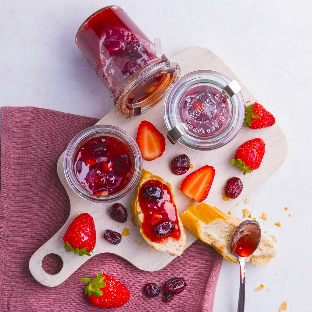 Abbildung des Rezepts Erdbeer-Cranberry-Konfitüre