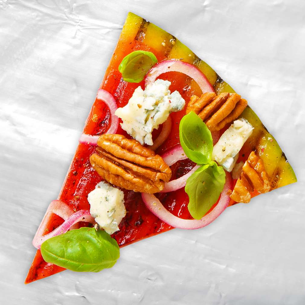 Abbildung des Rezepts Wassermelonenpizza vom Grill Abbildung des Rezepts Wassermelonenpizza vom Grill
