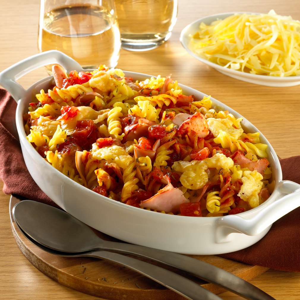 Nudel Schinken Gratin Mit Tomatensosse Rezept Kaufland