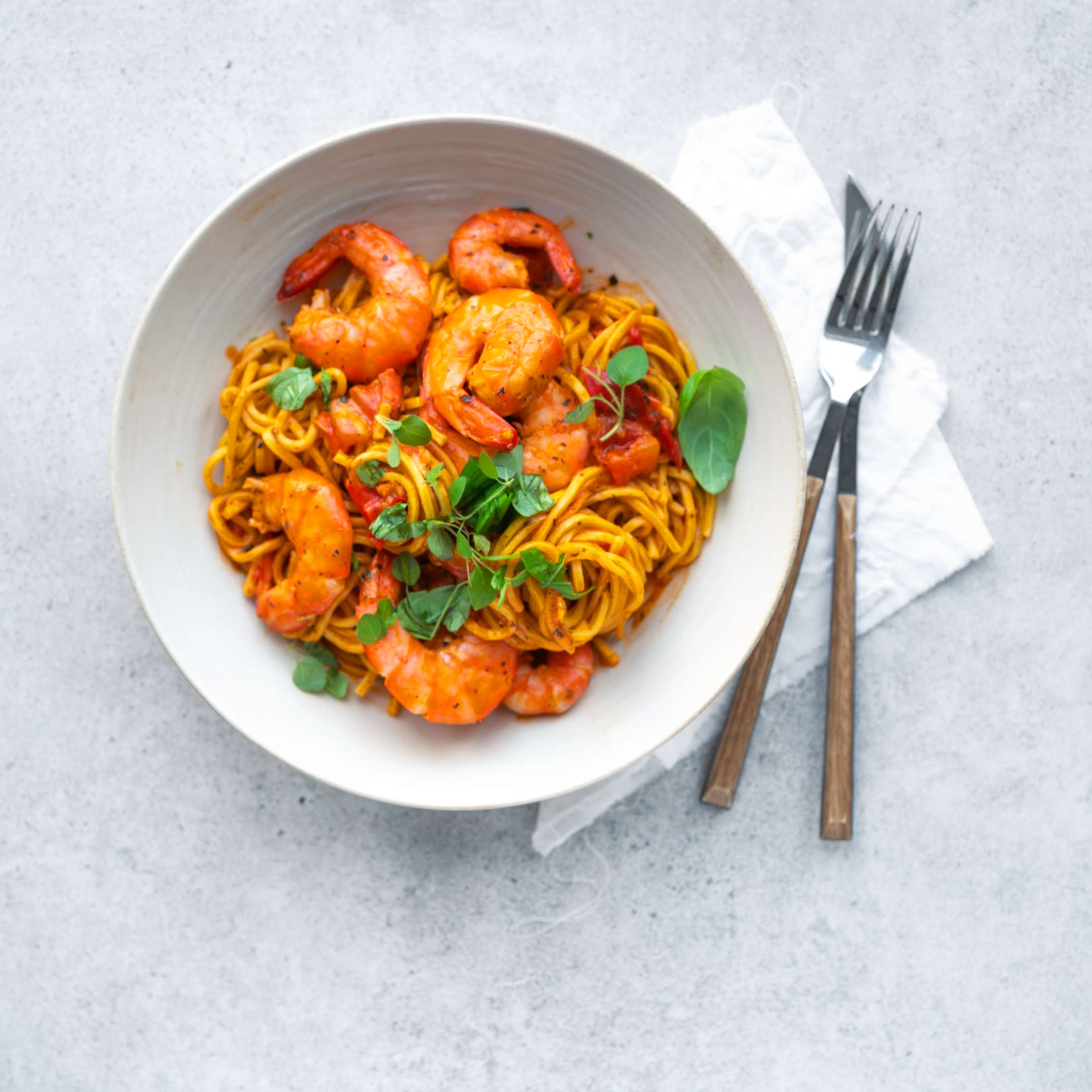 Zobrazit Špagety s krevetami receptů