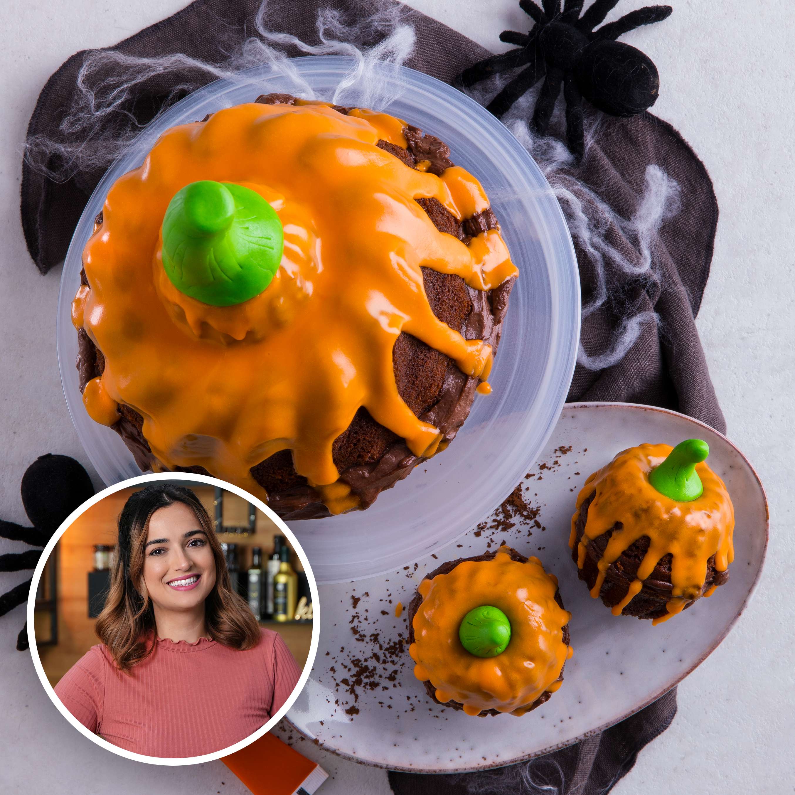 Abbildung des Rezepts Halloween-Gugelhupf-Kürbisse