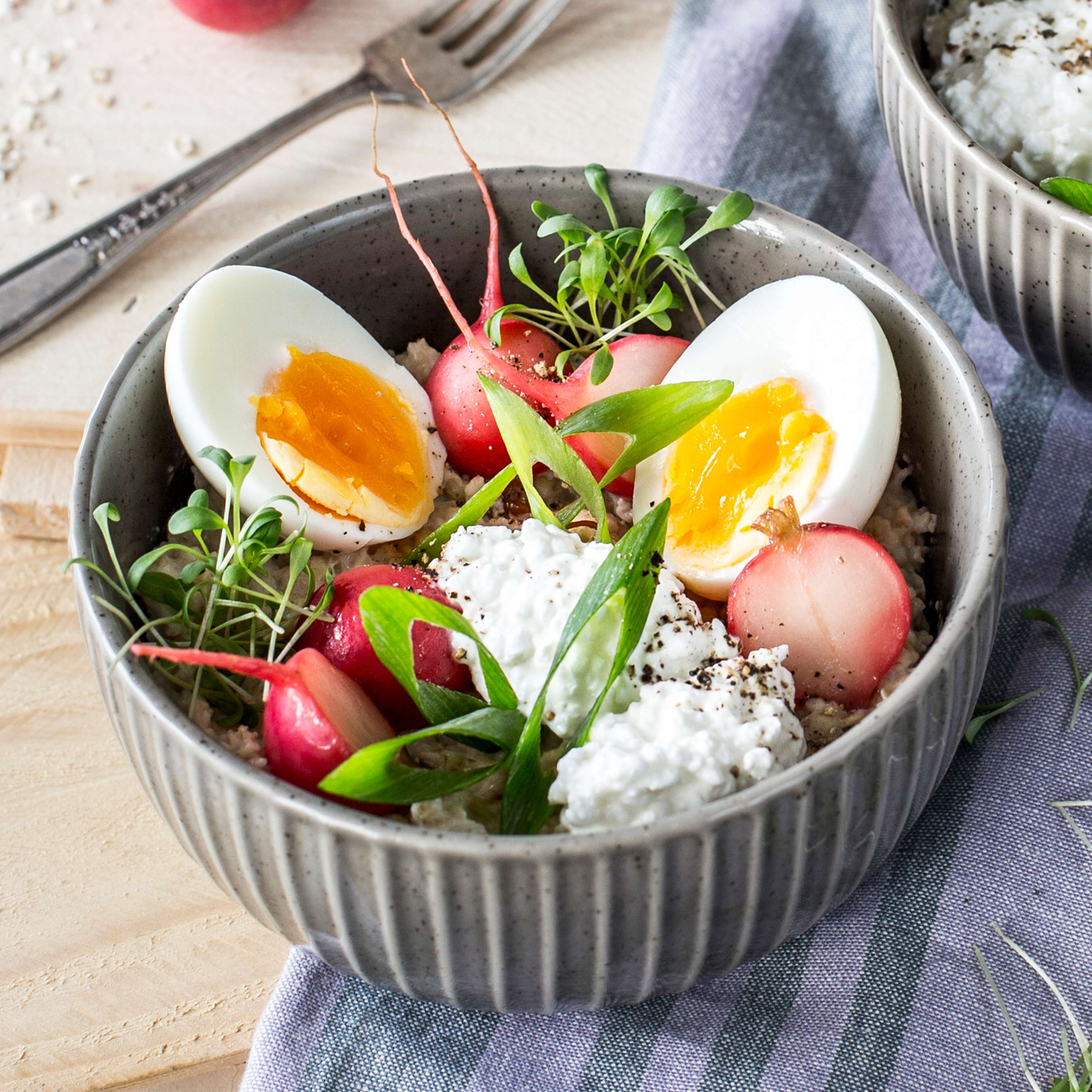 Zobrazenie receptu Ovsená kaša s vajíčkom a reďkovkou