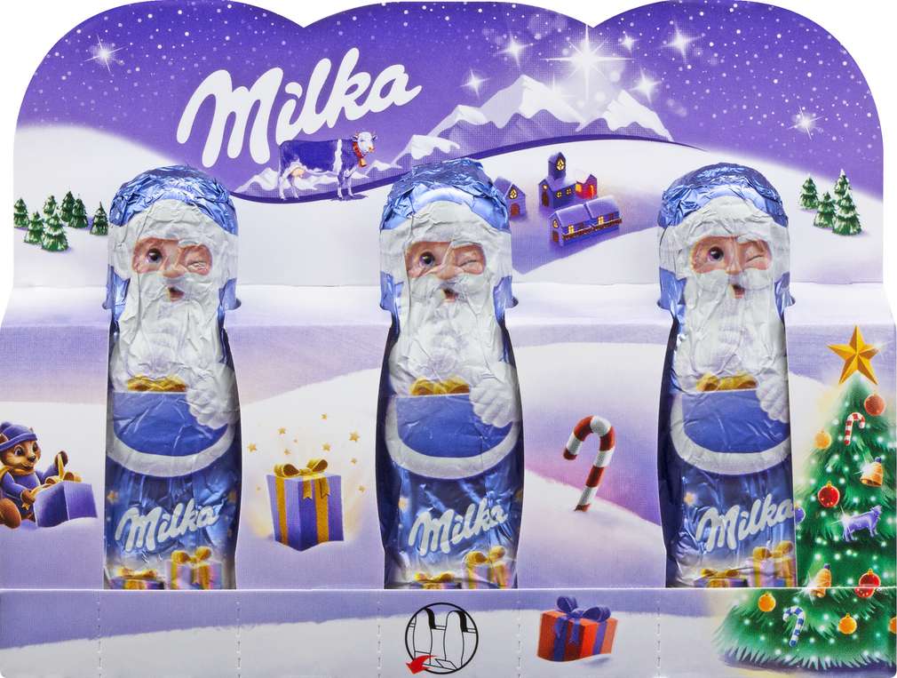 Abbildung des Sortimentsartikels Milka Weihnachtsmänner Vollmilch 3x15g