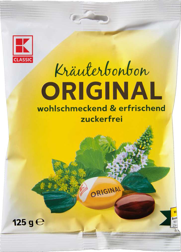 Abbildung des Sortimentsartikels K-Classic Kräuterbonbon Original, zuckerfrei 125g