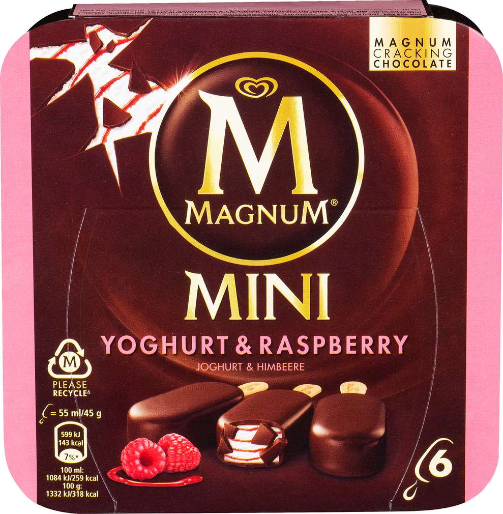 Abbildung des Sortimentsartikels Magnum Mini Yoghurt Raspberry 6x55ml