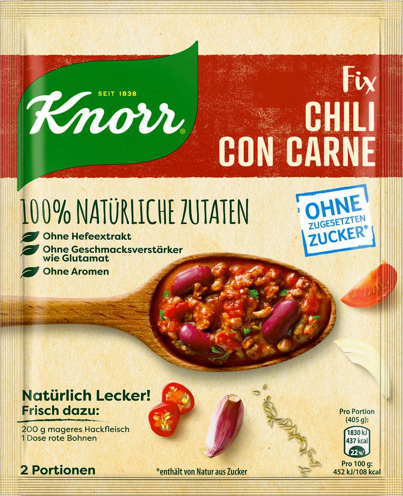 Abbildung des Sortimentsartikels Knorr Fix Natürlich Lecker Chili con Carne 47g