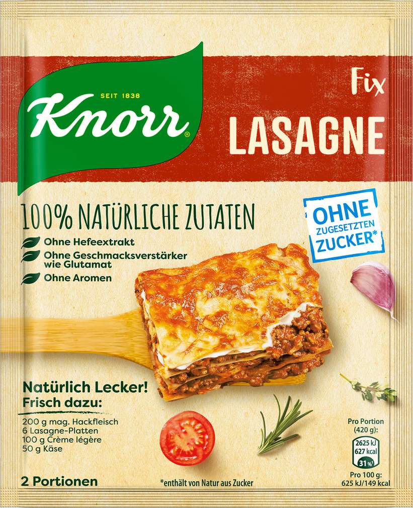 Abbildung des Sortimentsartikels Knorr Fix Natürlich Lecker Lasagne 43g