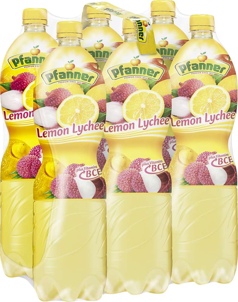 Abbildung des Sortimentsartikels Pfanner Lemon-Lychee Drink 6x1,5l