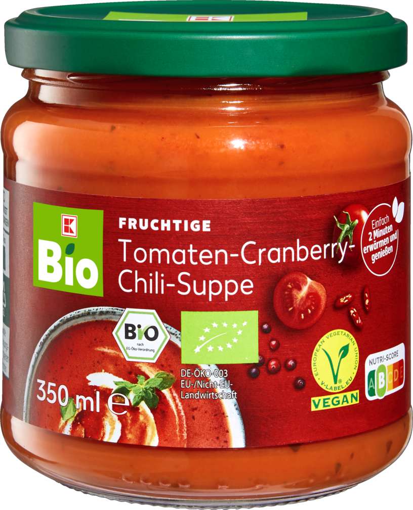 Abbildung des Sortimentsartikels K-Bio Tomatencremesuppe mit Cranberry 350ml