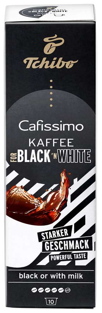 Abbildung des Sortimentsartikels Tchibo Cafissimo Black 'N White Kaffeekapseln 10=75g