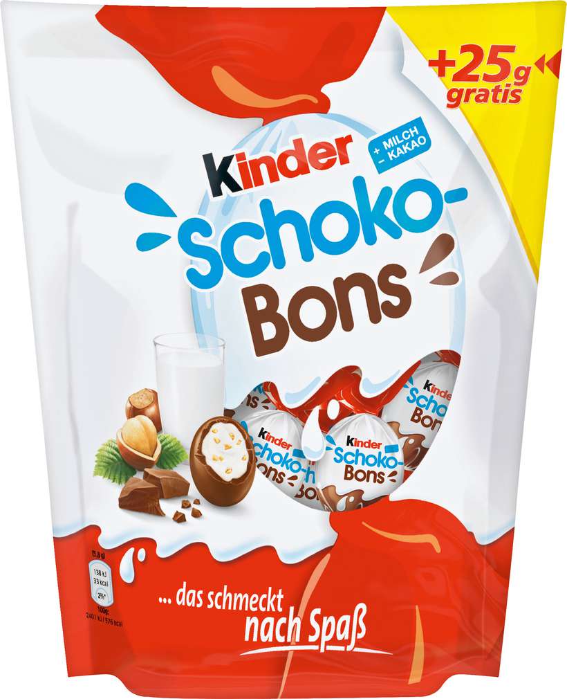Abbildung des Sortimentsartikels Kinder Schoko-Bons +25g gratis 225g