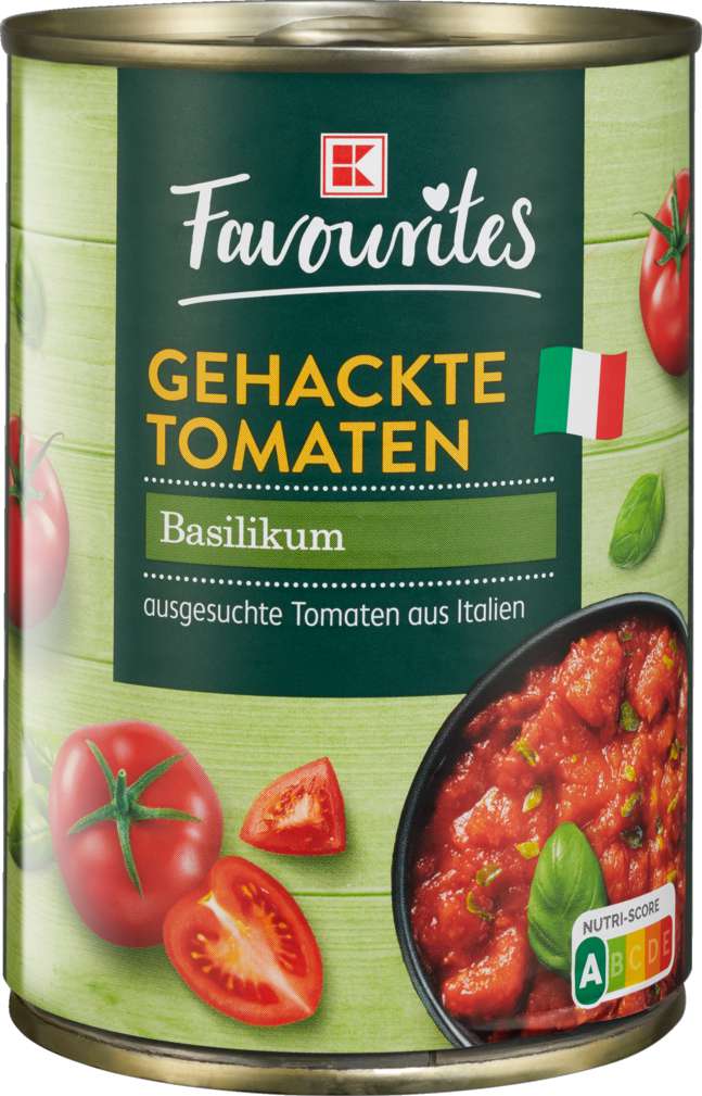 Abbildung des Sortimentsartikels K-Favourites Tomaten stückig mit Basilikum 400g